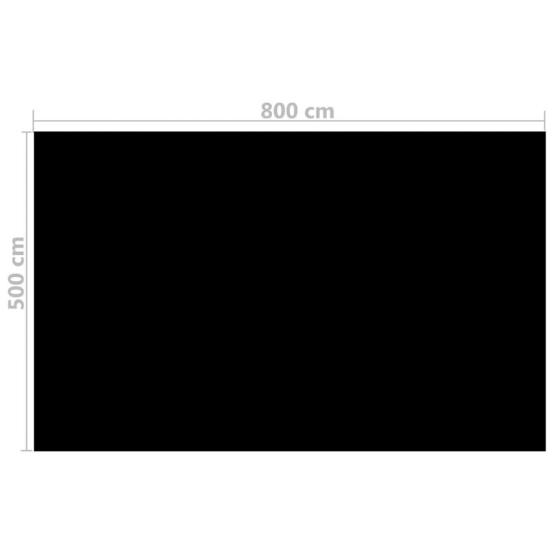 Pravokutni pokrivač za bazen 800 x 500 cm PE crni - Slika 3
