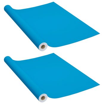 Samoljepljive folije za namještaj 2 kom azurne 500 x 90 cm PVC