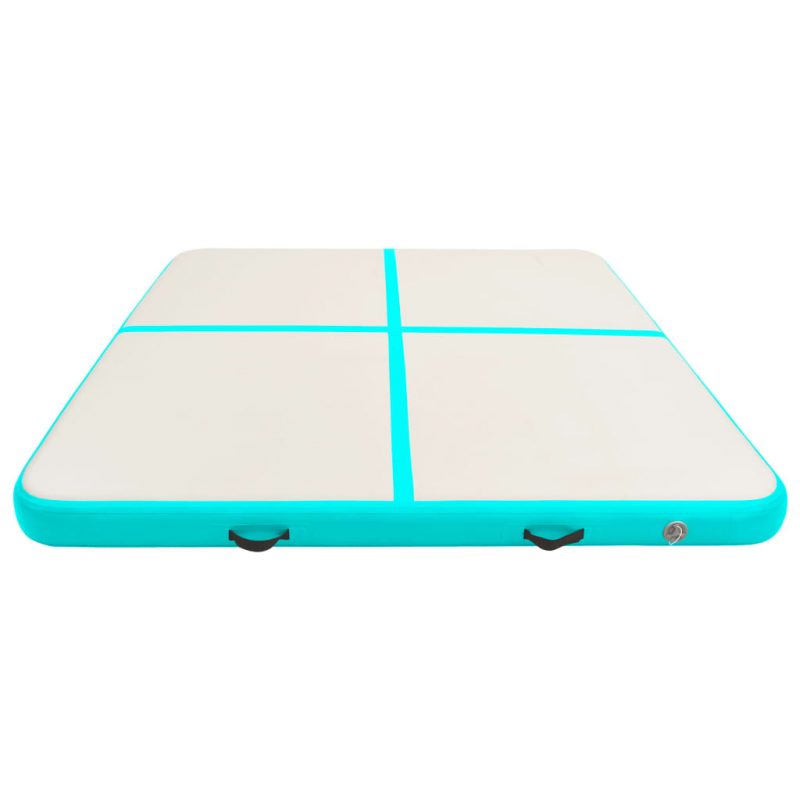 Strunjača na napuhavanje s crpkom 200 x 200 x 10 cm PVC zelena - Slika 4