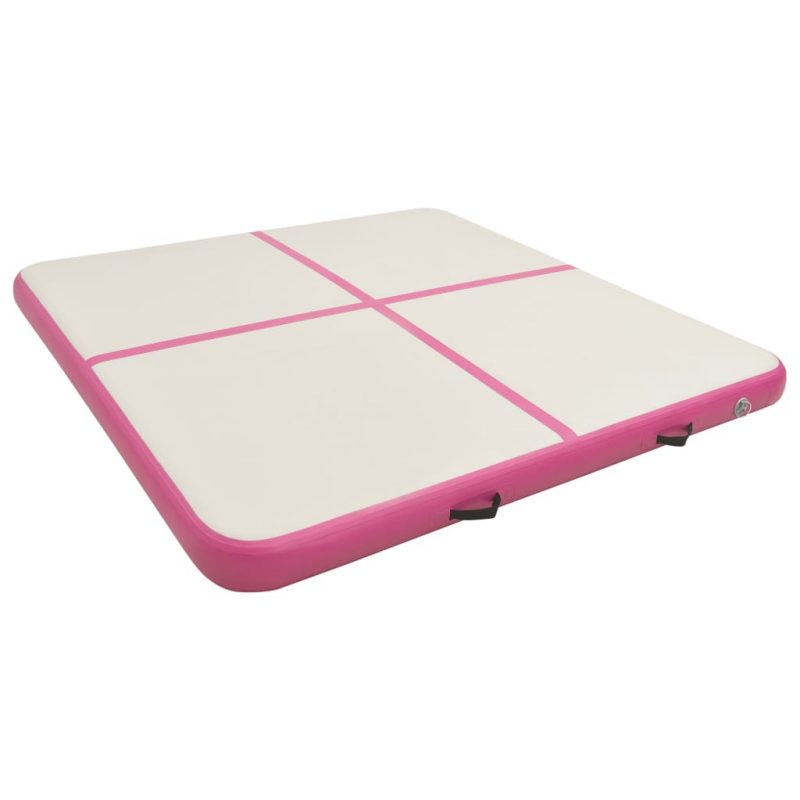 Strunjača na napuhavanje s crpkom 200 x 200 x 15 cm PVC roza - Slika 3