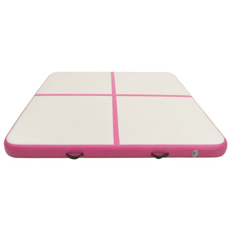 Strunjača na napuhavanje s crpkom 200 x 200 x 15 cm PVC roza - Slika 4