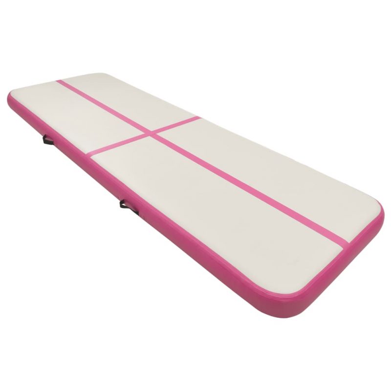 Strunjača na napuhavanje s crpkom 300 x 100 x 15 cm PVC roza - Slika 3