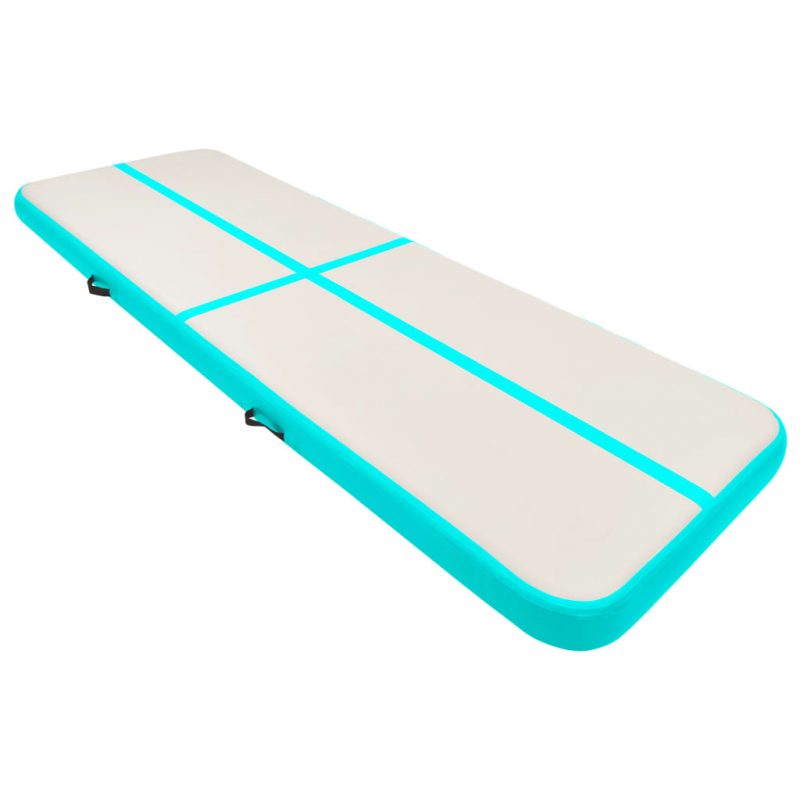 Strunjača na napuhavanje s crpkom 300 x 100 x 15 cm PVC zelena - Slika 3