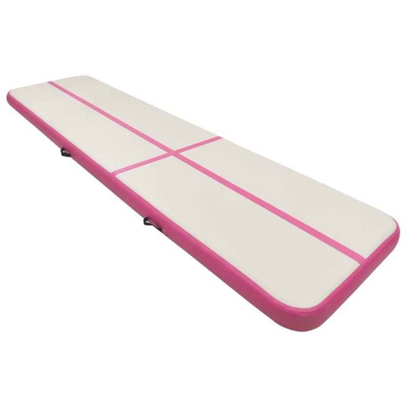Strunjača na napuhavanje s crpkom 600 x 100 x 20 cm PVC roza - Slika 3