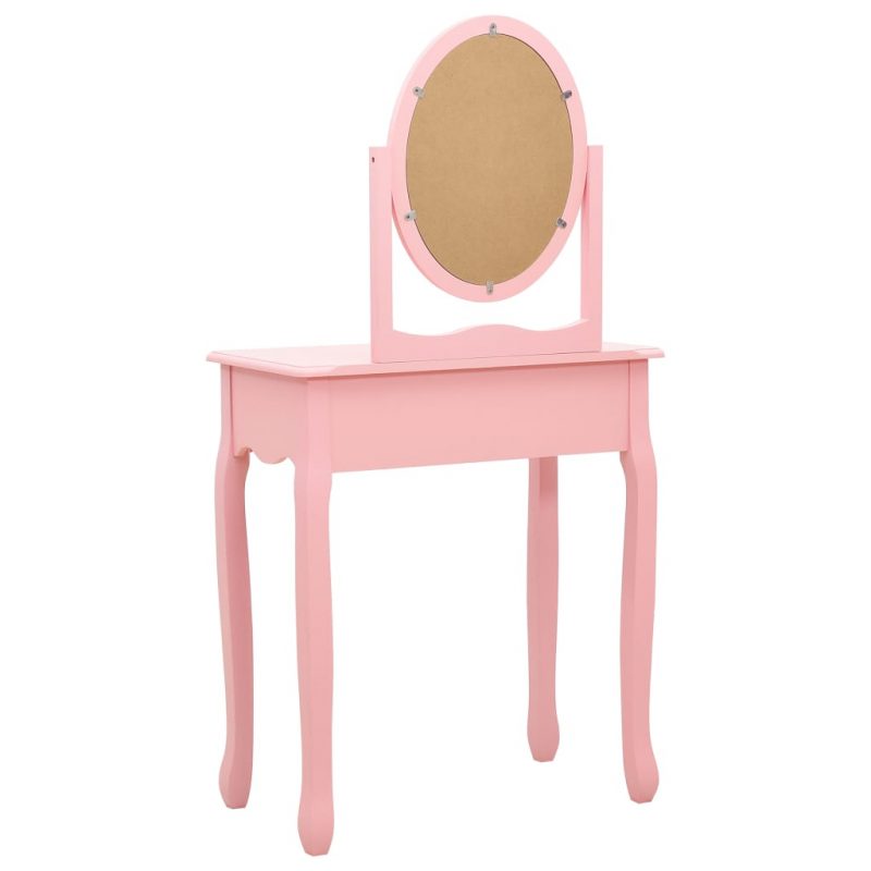 Toaletni stolić sa stolcem rozi 65x36x128 cm paulovnija i MDF - Slika 4