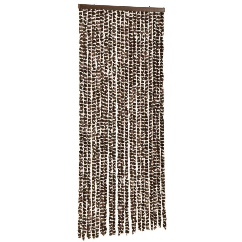 Zastor protiv insekata smeđe-bijeli 56 x 185 cm šenil - Slika 4