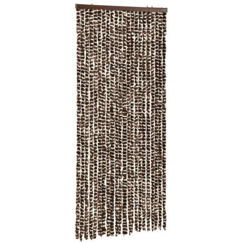 Zastor protiv insekata smeđe-bijeli 90 x 220 cm šenil - Slika 4