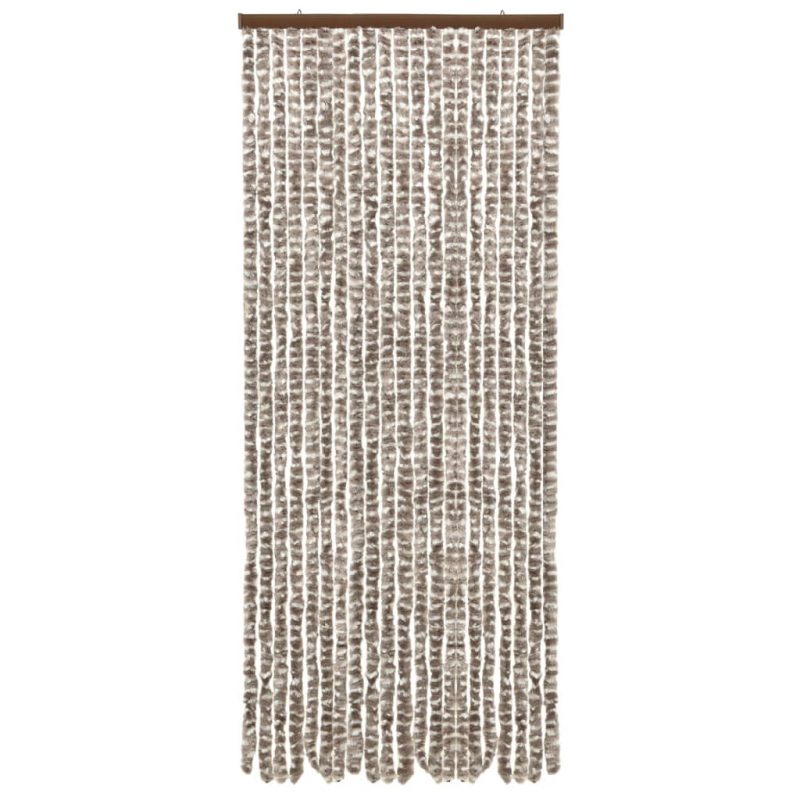 Zastor protiv insekata smeđe-sivi i bijeli 56 x 185 cm šenil