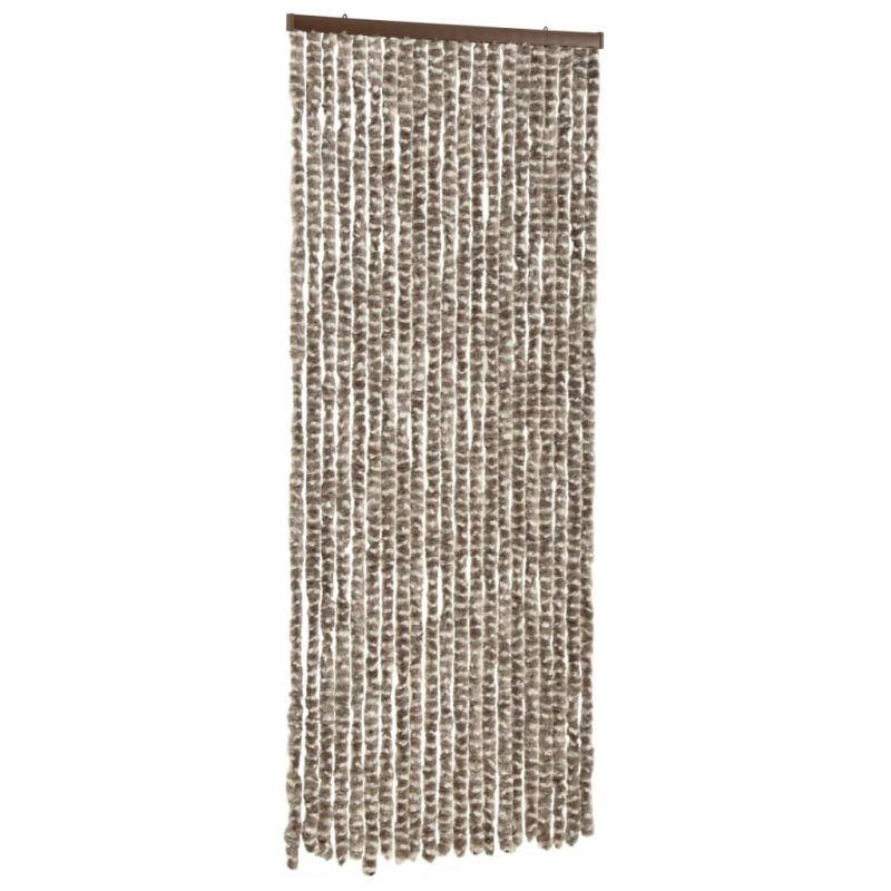 Zastor protiv insekata smeđe-sivi i bijeli 56 x 185 cm šenil - Slika 4