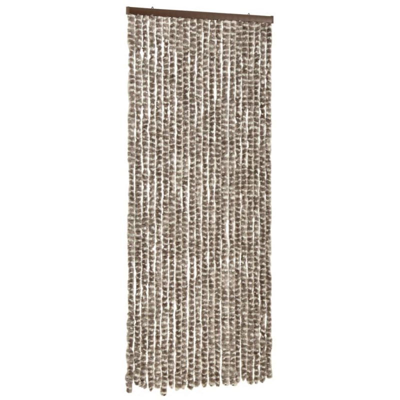 Zastor protiv insekata smeđe-sivi i bijeli 90 x 220 cm šenil - Slika 4