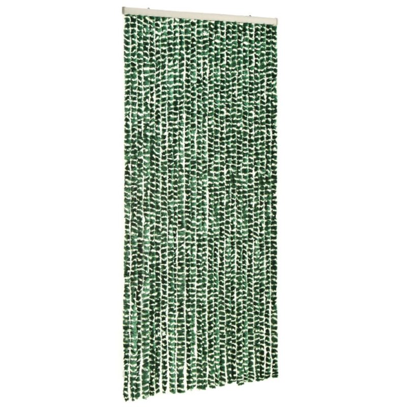 Zastor protiv insekata zeleno-bijeli 100 x 220 cm šenil - Slika 4
