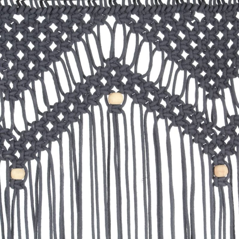 Zavjesa s makrameom antracit 140 x 240 cm pamučna - Slika 4