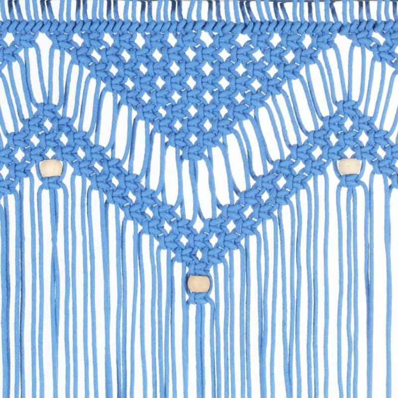 Zavjesa s makrameom plava 140 x 240 cm pamučna - Slika 4