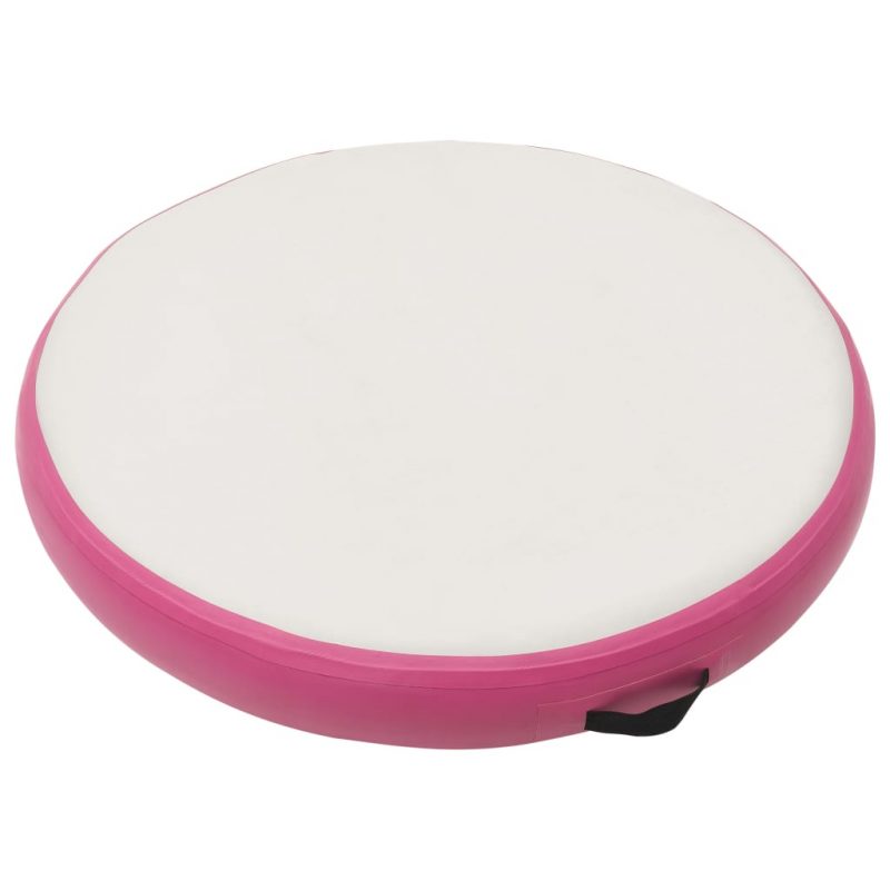Gimnastička prostirka na napuhavanje 100x100x15 cm PVC roza - Slika 3
