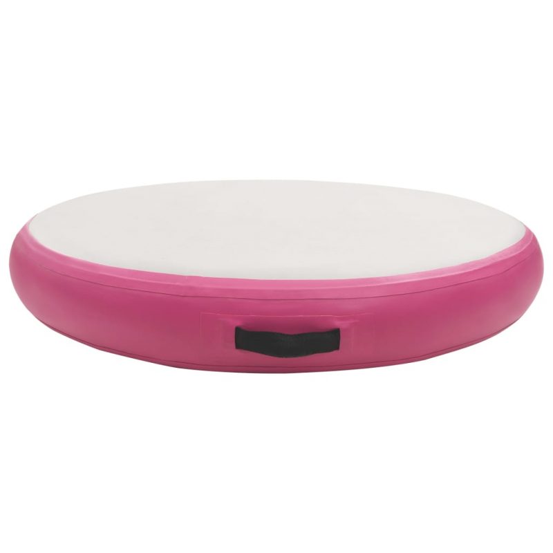 Gimnastička prostirka na napuhavanje 100x100x20 cm PVC roza - Slika 3