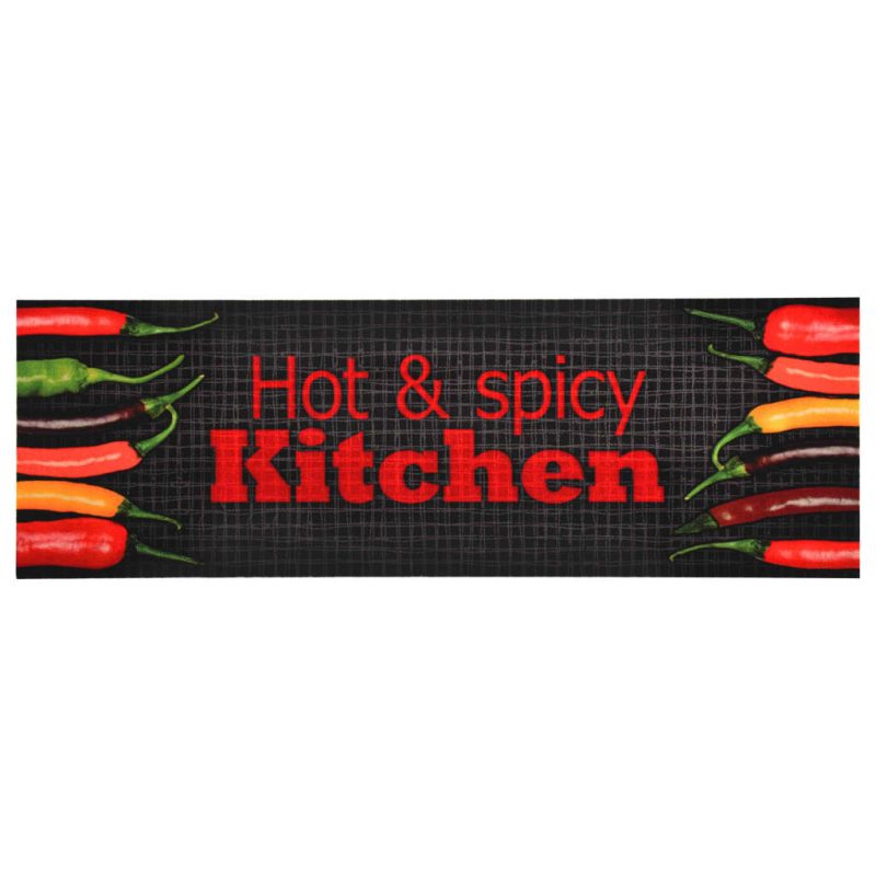 Kuhinjski tepih s natpisom Hot & Spicy perivi 60 x 300 cm