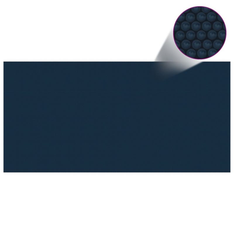 Plutajući PE solarni pokrov za bazen 450 x 220 cm crno-plavi - Slika 3