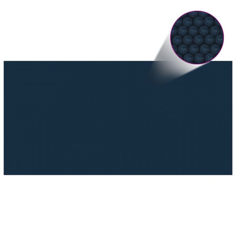 Plutajući PE solarni pokrov za bazen 549 x 274 cm crno-plavi - Slika 3
