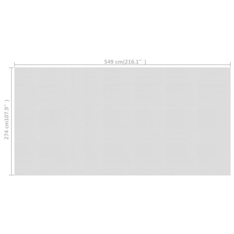 Plutajući PE solarni pokrov za bazen 549 x 274 cm sivi - Slika 3
