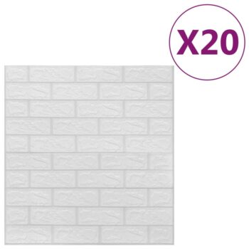 3D zidne tapete s uzorkom cigli samoljepljive 20 kom bijele