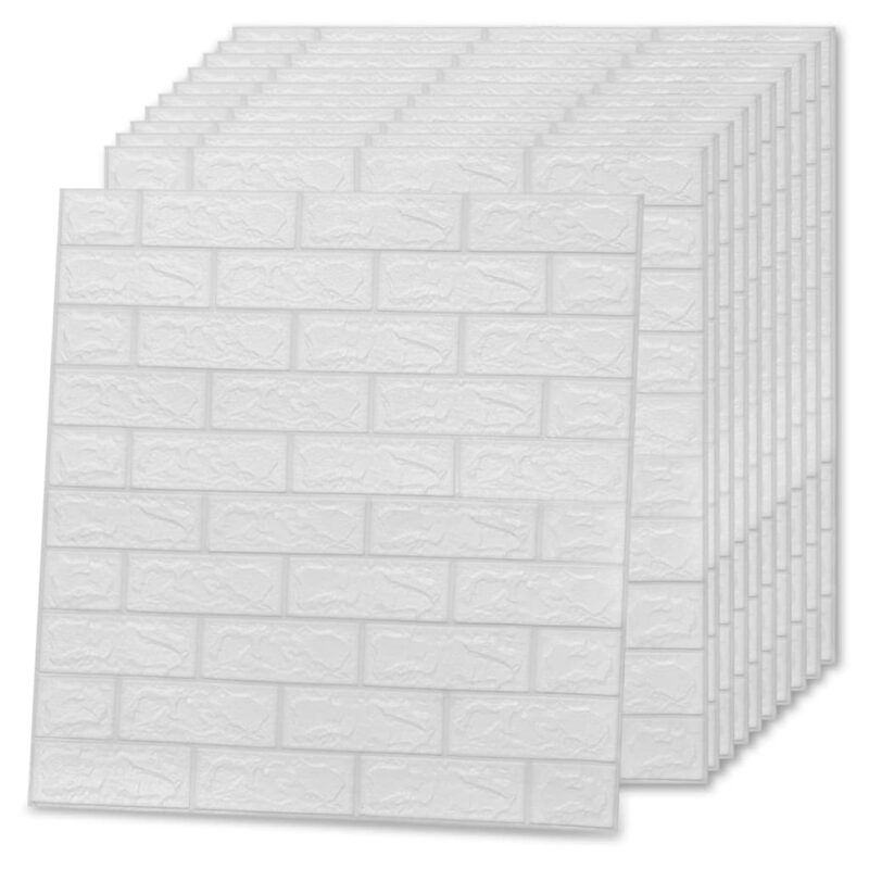 3D zidne tapete s uzorkom cigli samoljepljive 20 kom bijele - Slika 4