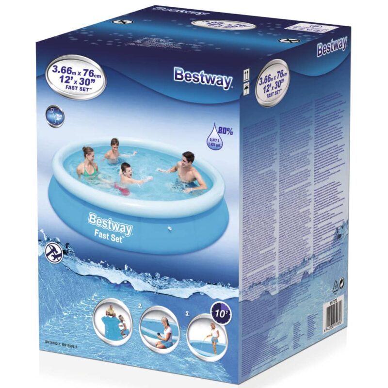 Bestway bazen na napuhavanje Fast Set okrugli 366 x 76 cm 57273 - Slika 3