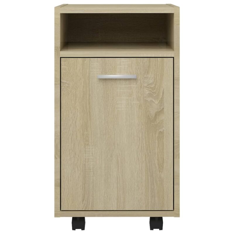 Bočni ormarić s kotačima boja hrasta 33 x 38 x 60 cm od iverice - Slika 4