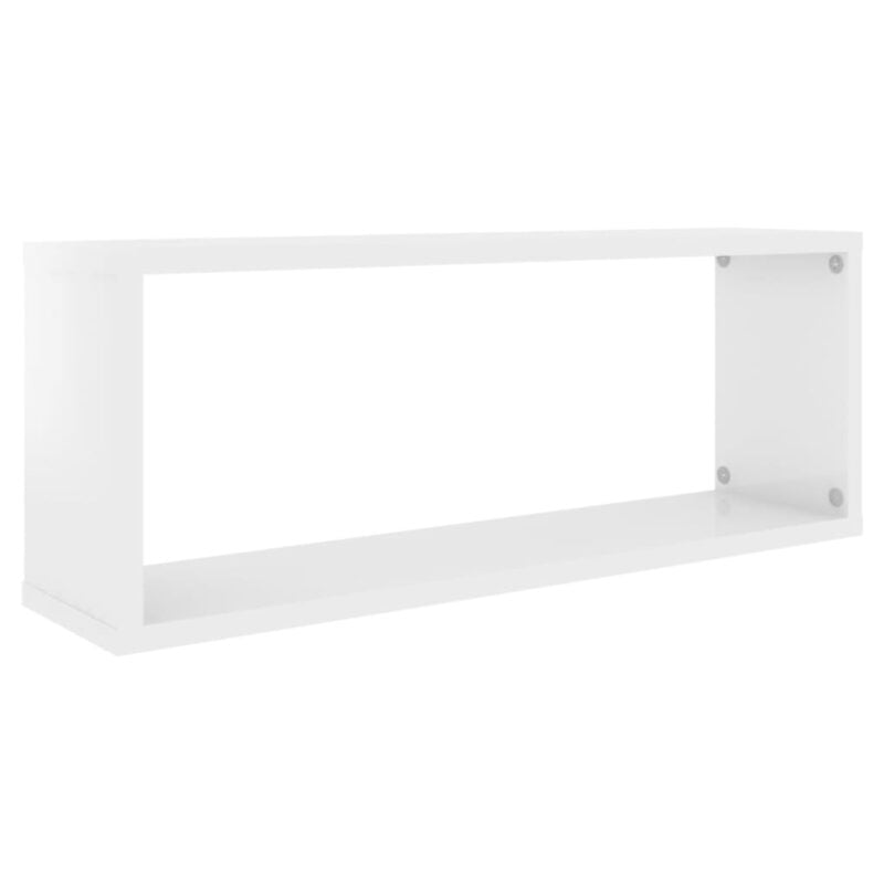 Kockaste zidne police 2 kom sjajne bijele 60x15x23 cm iverica - Slika 4