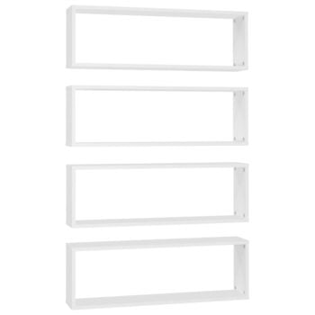Kockaste zidne police 4 kom bijele 80 x 15 x 26