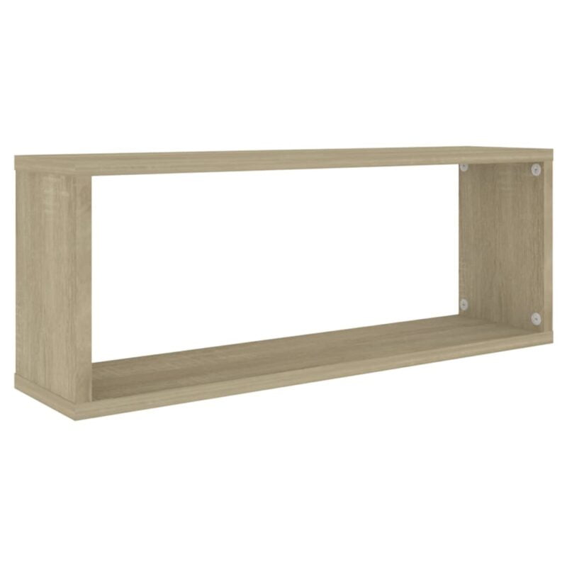 Kockaste zidne police 4 kom boja hrasta 60x15x23 cm od iverice - Slika 4