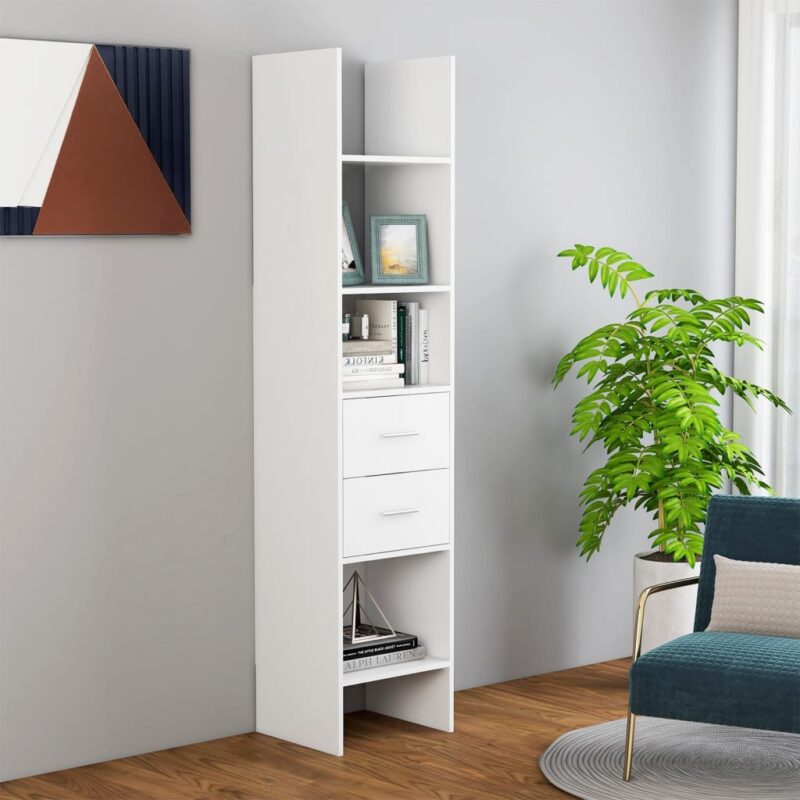 Ormarić za knjige bijeli 40 x 35 x 180 cm od iverice - Slika 4