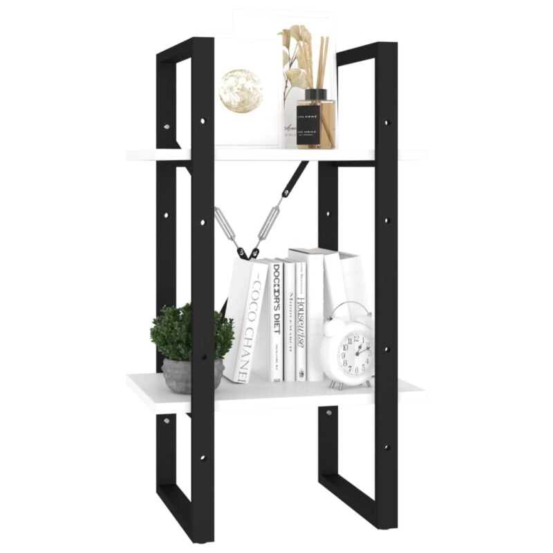 Ormarić za knjige s 2 razine bijeli 40 x 30 x 70 cm od iverice - Slika 3