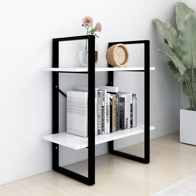Ormarić za knjige s 2 razine bijeli 60 x 30 x 70 cm od iverice - Slika 3