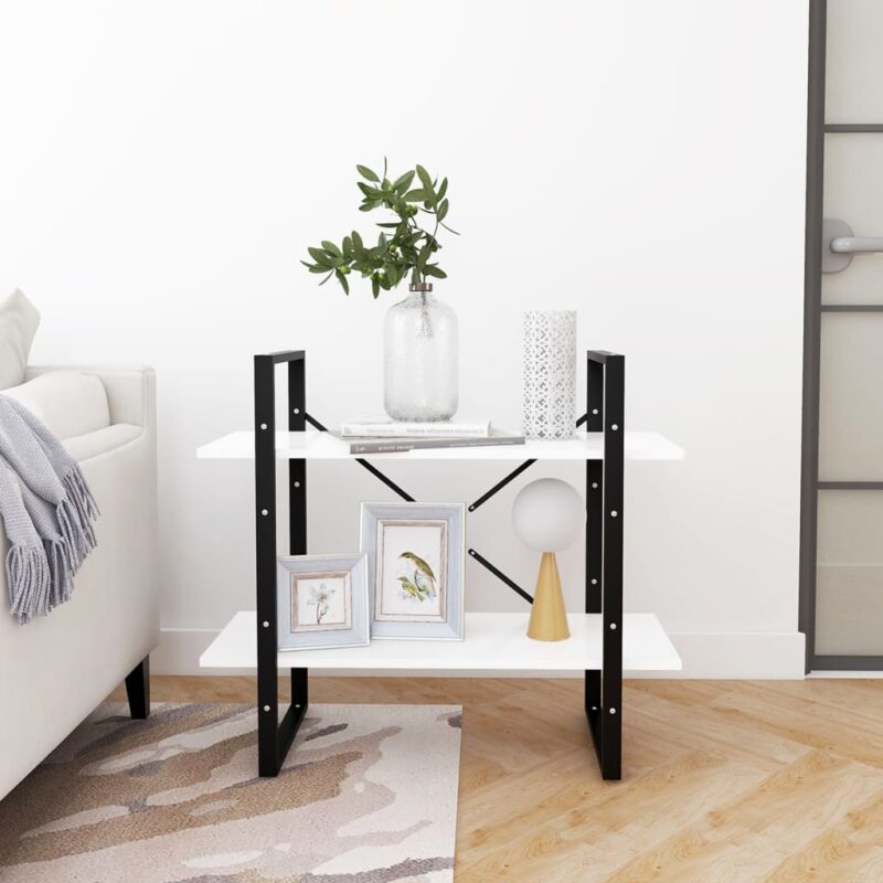 Ormarić za knjige s 2 razine bijeli 80 x 30 x 70 cm od iverice - Slika 4