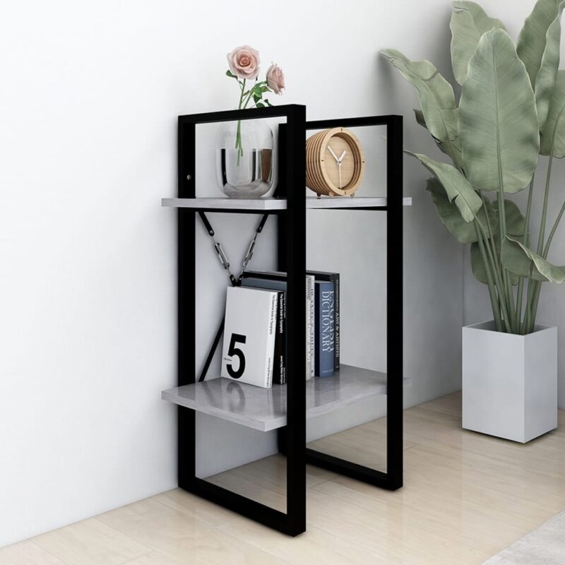 Ormarić za knjige s 2 razine boja betona 40x30x70 cm od iverice - Slika 3