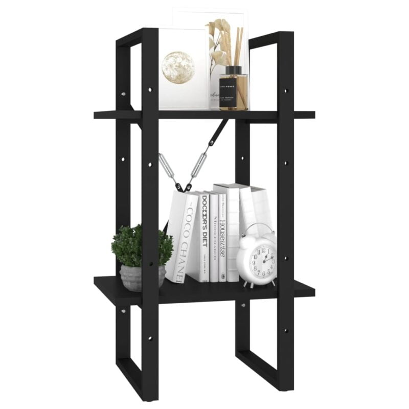 Ormarić za knjige s 2 razine crni 40 x 30 x 70 cm od iverice - Slika 3
