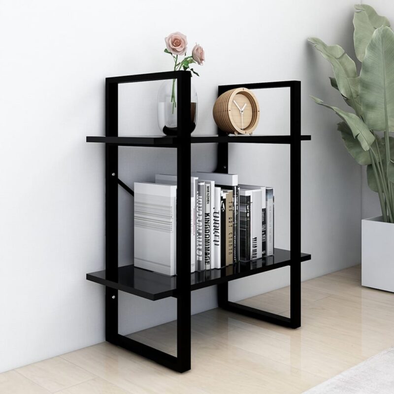 Ormarić za knjige s 2 razine crni 60 x 30 x 70 cm od iverice - Slika 3