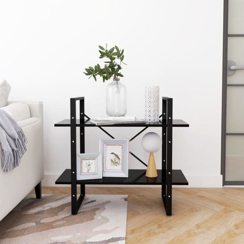 Ormarić za knjige s 2 razine crni 80 x 30 x 70 cm od iverice - Slika 4