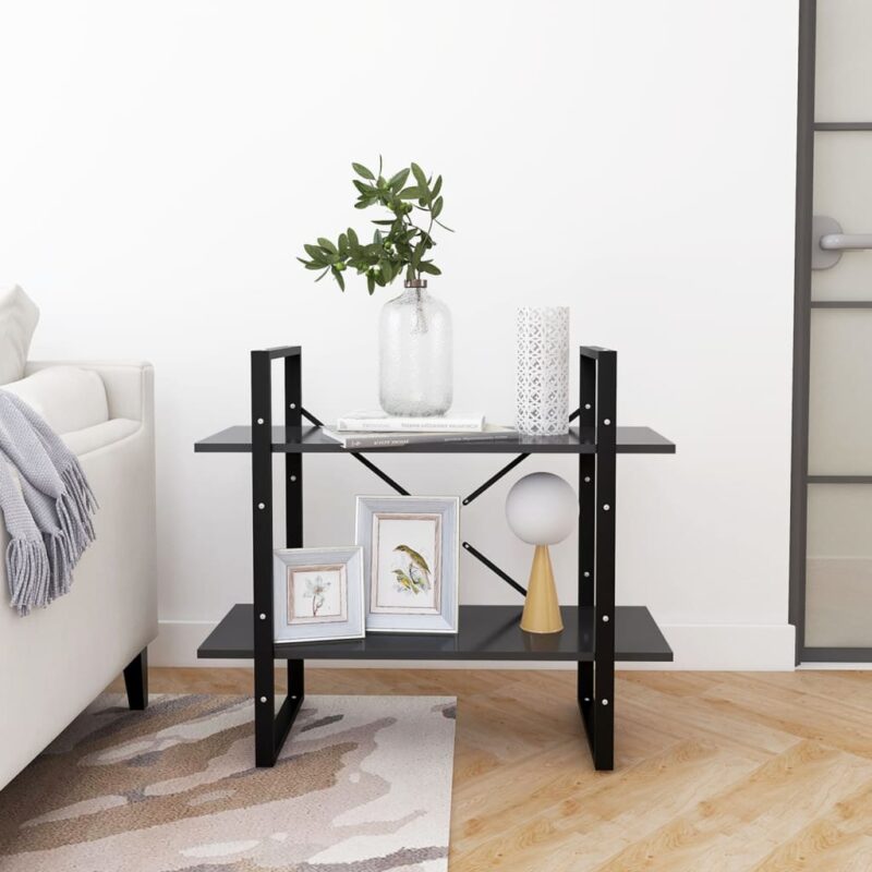 Ormarić za knjige s 2 razine sivi 80 x 30 x 70 cm od iverice - Slika 4