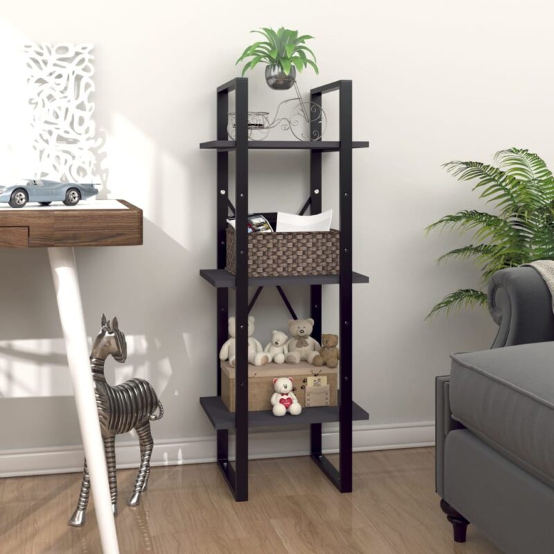 Ormarić za knjige s 3 razine sivi 40 x 30 x 105 cm od iverice - Slika 3