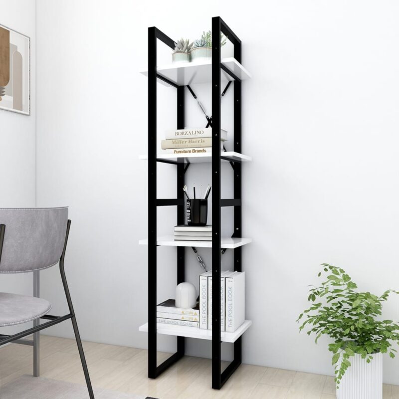 Ormarić za knjige s 4 razine bijeli 40 x 30 x 140 cm od iverice - Slika 3