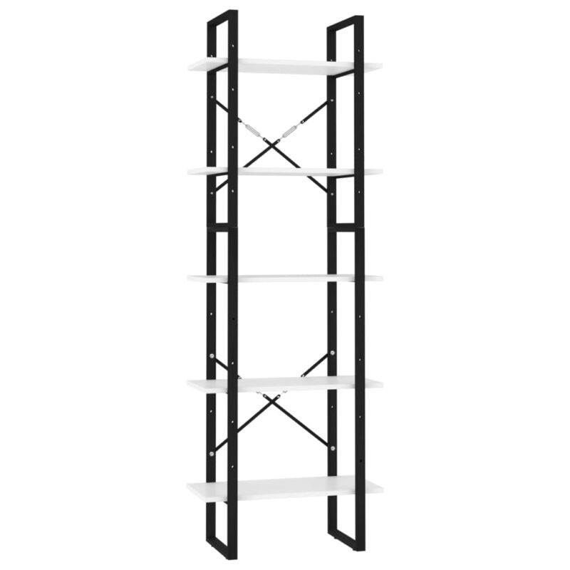 Ormarić za knjige s 5 razina bijeli 60 x 30 x 175 cm od iverice