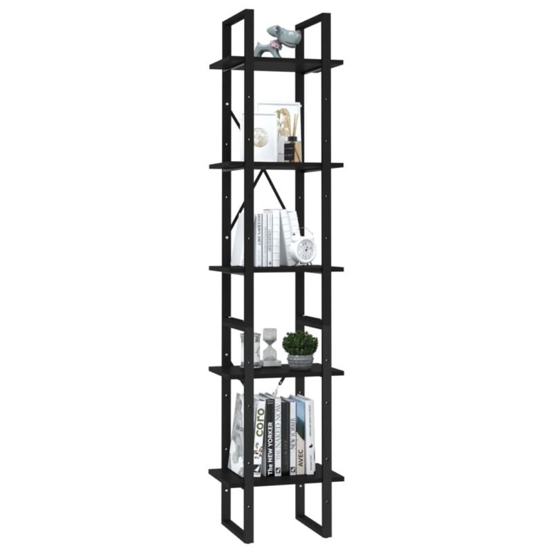 Ormarić za knjige s 5 razina crni 40 x 30 x 175 cm od iverice - Slika 3