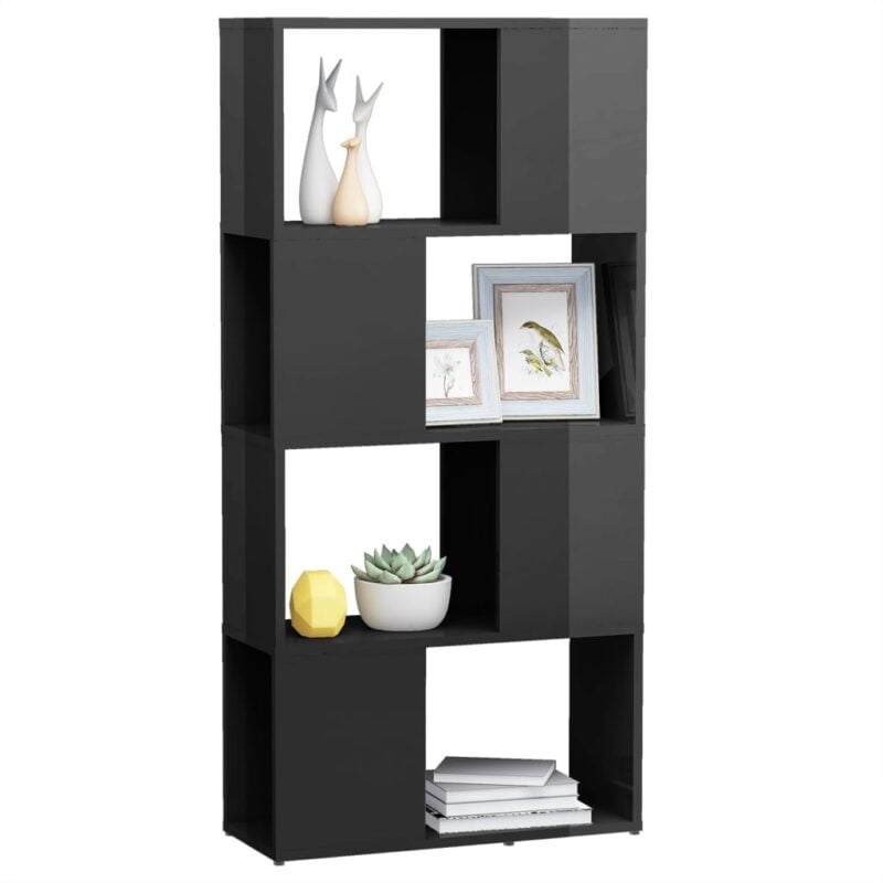 Ormarić za knjige / sobna pregrada sjajni sivi 60x24x124