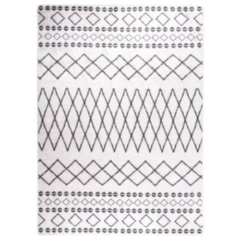 Perivi tepih 120 x 180 cm crno-bijeli protuklizni
