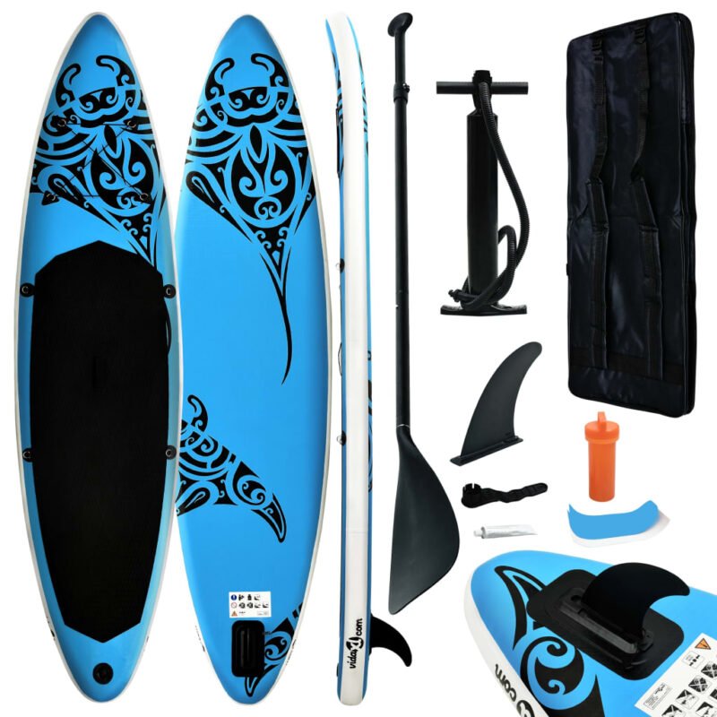 Set daske na napuhavanje za veslanje stojeći 305x76x15 cm plavi