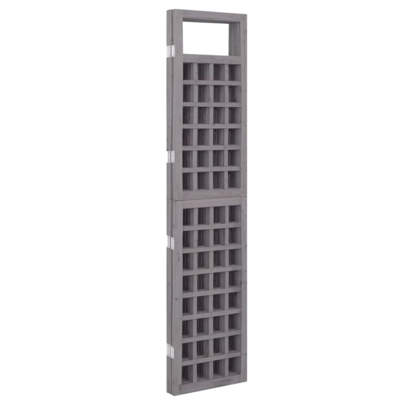 Sobna pregrada / rešetka s 4 panela od jelovine siva 161x180cm - Slika 4