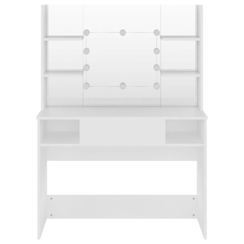 Stolić za šminkanje s LED svjetlima 100x40x135 cm MDF bijeli - Slika 3