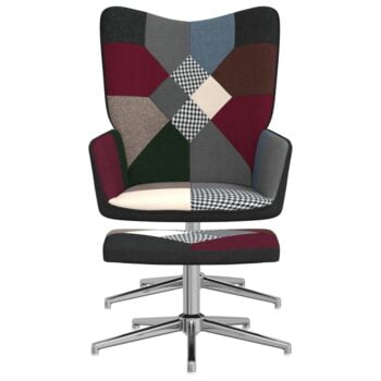 Stolica za opuštanje s osloncem za noge patchwork od tkanine