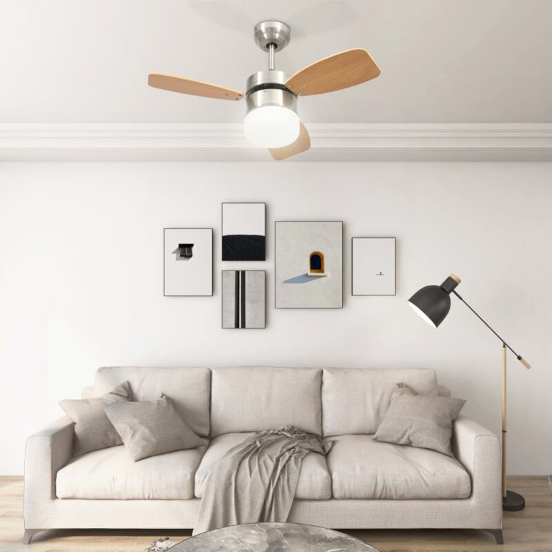 Stropni ventilator sa svjetlom i daljinskim 76 cm svjetlosmeđi - Slika 3